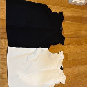 Black and White Sleeveless Tops
